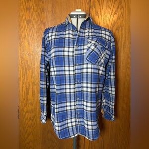 Gilberto Blue Plaid Men's Shirt, small.